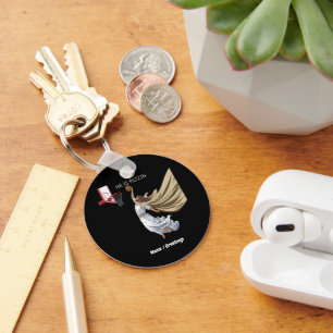 He Is Rizzin Funny Jesus Playing Basketball Retro Key Ring