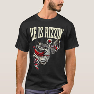 He Is Rizzin Funny Jesus Sketll Meme T-Shirt
