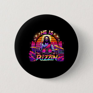 He Is Rizzin' Happy Easter Day Funny Christian Nd  6 Cm Round Badge