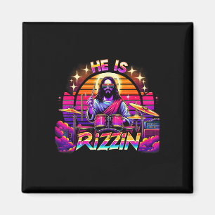 He Is Rizzin' Happy Easter Day Funny Christian Nd Magnet