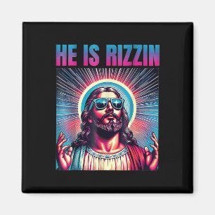 He Is Rizzin Happy Easter Day Magnet
