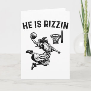 He Is Rizzin Jesus Bysketbyll Christian Religious Card