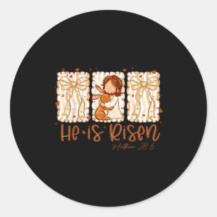 He is rizzin jesus for kids girls boys women youth classic round sticker
