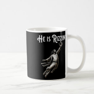 He Is Rizzin Jesus Playing Baseball Fun Sports Riz Coffee Mug