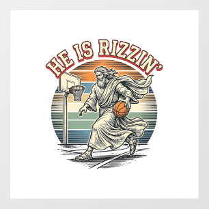 He Is Rizzin Vintage Basketball Religious Shirt De