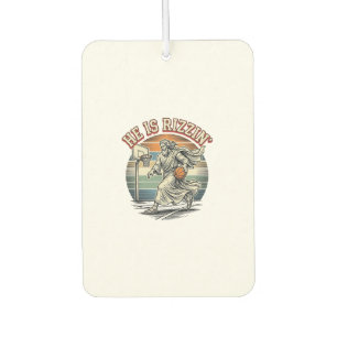 He Is Rizzin Vintage Basketball Religious Shirt De Car Air Freshener