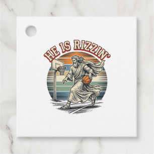 He Is Rizzin Vintage Basketball Religious Shirt De Favour Tags