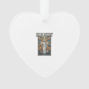 He Is Rizzin Vintage Easter Stained Glass Shirt De Ornament