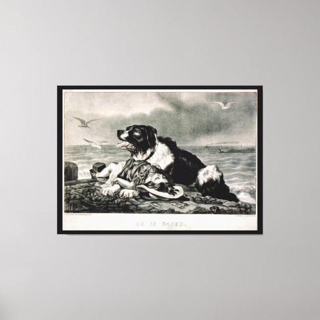 He Is Saved by and Rescue Dog Canvas Print (Front)