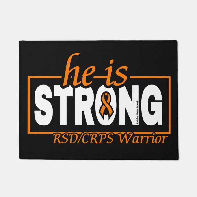 HE IS STRONG...RSD/CRPS DOORMAT (Front)