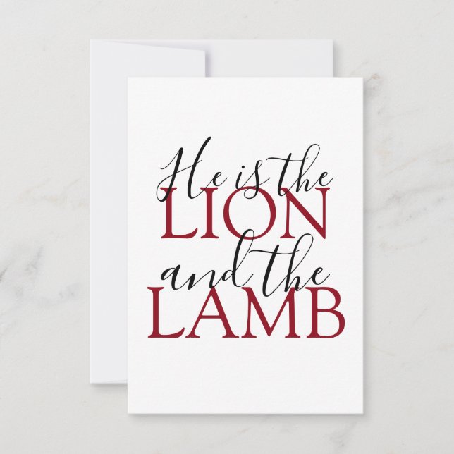 He is the Lion and the Lamb Sympathy Card (Front)