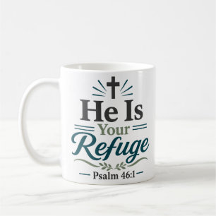 He Is Your Refuge Spiritual Encouragement Quote Coffee Mug