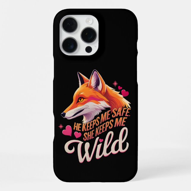 He Keeps Me Safe She Keeps Me Wolf Lover couple iPhone Case (Back)
