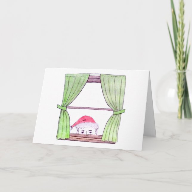 He knows... Blank Christmas Card (Front)