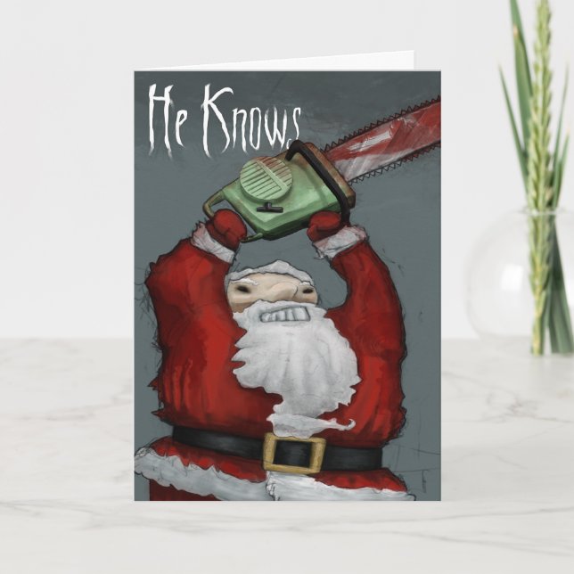 He Knows Holiday Card (Front)