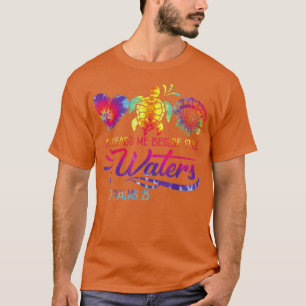 He Leads Me Beside Still Waters, TieDye Psalm 23 S T-Shirt