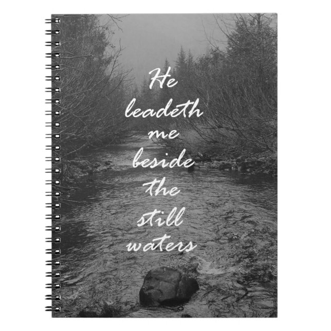 He Leads me Beside the Still Waters Bible Verse Notebook (Front)