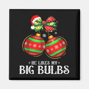 He Likes My Big Bulbs Couples Love Candy Christmas Magnet
