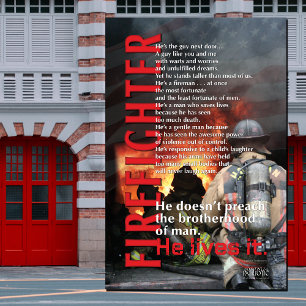 HE LIVES IT FIREFIGHTER POSTER