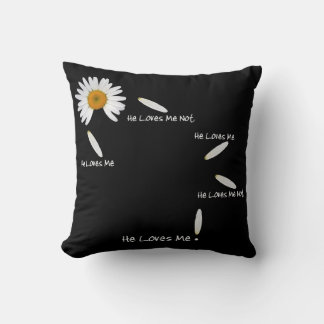 He Loves Me He Loves Me Not Throw Pillow