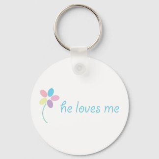 "he loves me" keychain