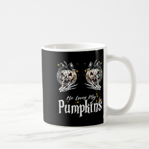 He Loves My Pumpkins I Love His Broomstick Couples Coffee Mug