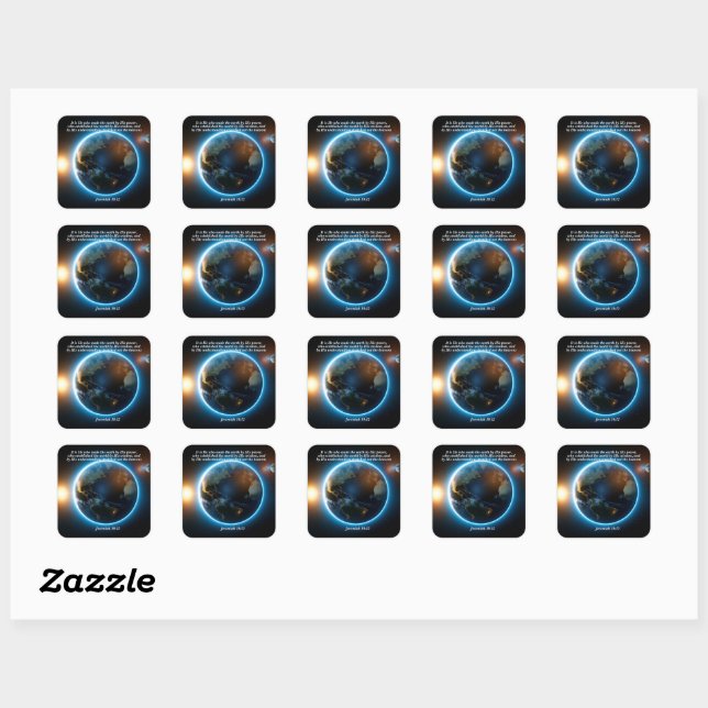 He Made the Earth: God & Creation Verse Square Sticker (Sheet)
