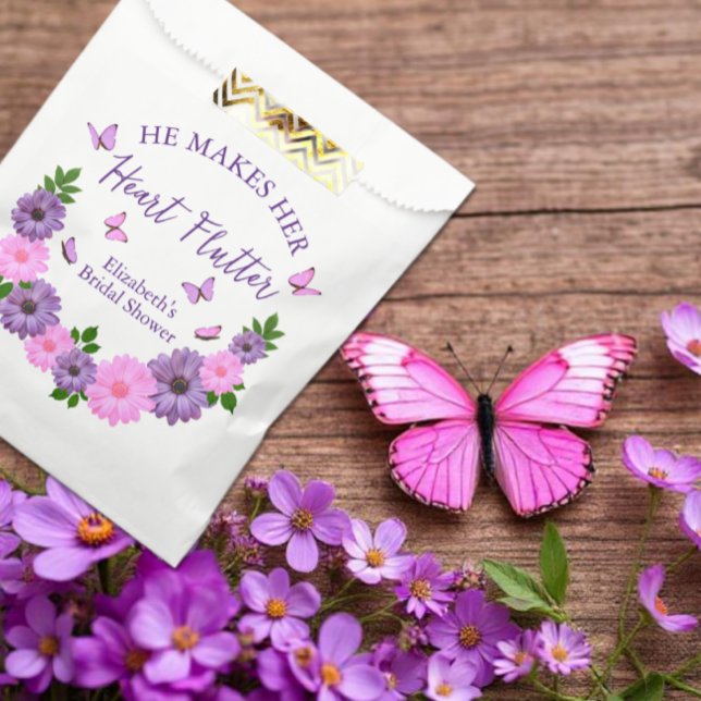 He Makes Her Heart Flutter Butterfly Bridal Shower Favour Bags (Creator Uploaded)