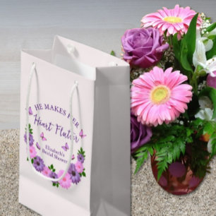 He Makes Her Heart Flutter Butterfly Bridal Shower Small Gift Bag