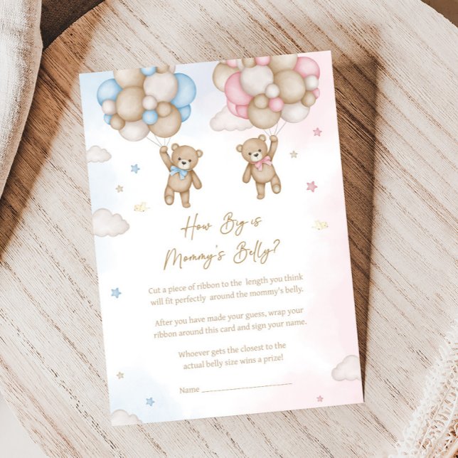 He or She Bear Gender Reveal How Big Game (Bear Balloon He or She Gender Reveal Game)