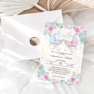 He or She Gender Reveal Invitation