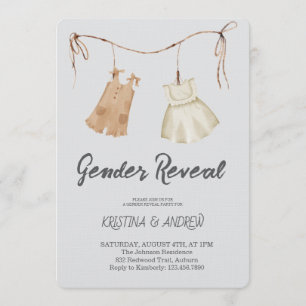 He or She Gender Reveal Party Invitation