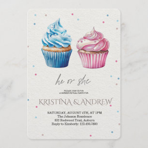 He or She Gender Reveal Party Invitation