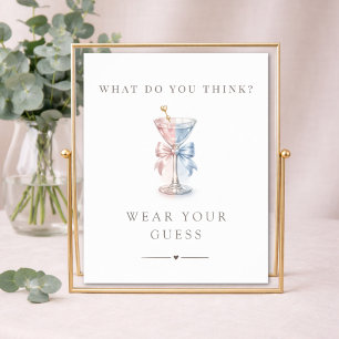 He or She Gender Reveal Voting Wear Your Guess Poster