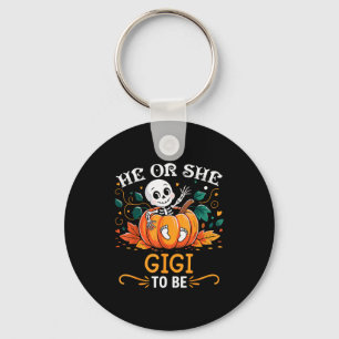 He Or She Gigi To Be Halloween Skeleton Baby Revea Key Ring