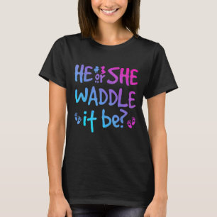 He Or She It Be Gender Reveal Party Cute Duck Game T-Shirt