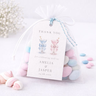 He Or She Martini Theme Gender Reveal Thank You Gift Tags