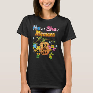 He Or She Memere To Bee Be Gender Reveal Baby Moth T-Shirt