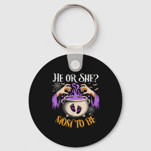 He Or She Mom To Be Baby Reveal Halloween Costume Key Ring