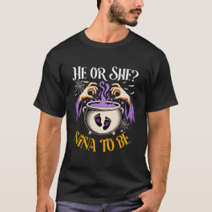 He Or She Nina to Be Baby Reveal Halloween Costume T-Shirt