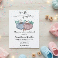 He or She Pink Blue Pumpkin Gender Reveal Autumn