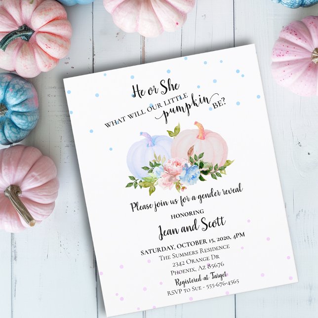 He or She Pink Blue Pumpkin Gender Reveal Autumn I (Creator Uploaded)