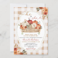 He or She Pumpkin Patch Fall Floral Gender Reveal