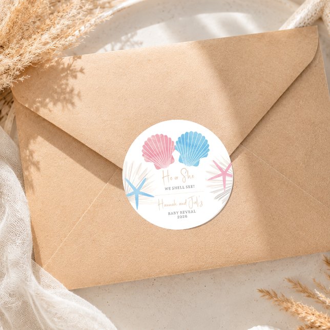 He or She Shell We See Gender Reveal Stickers (Creator Uploaded)