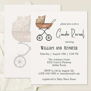 He or She What Will Baby Be, Gender Reveal Invitation