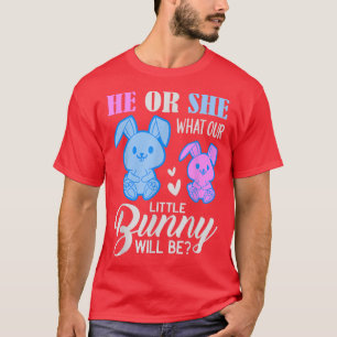 He Or She What Will Our Little Bunny Be Gender Rev T-Shirt