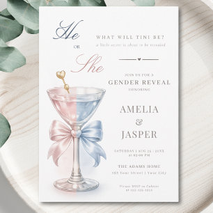 He Or She What Will Tini Be Gender Reveal Invitation