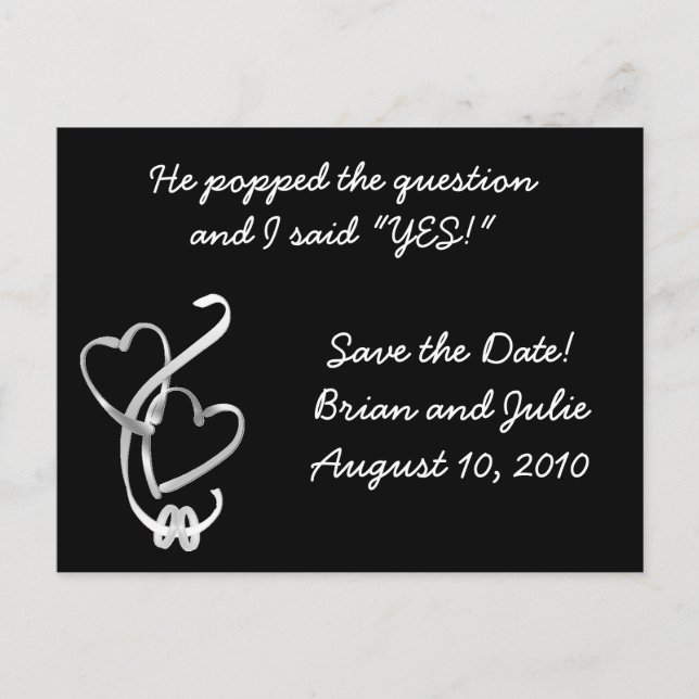 He popped the question and I said... Announcement Postcard (Front)
