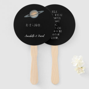 He Put a Ring on It Saturn in Space Hand Fan