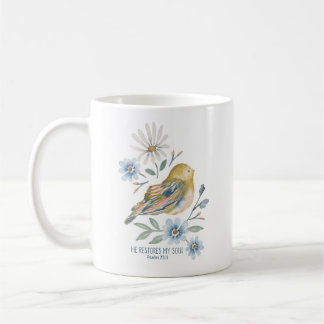 He restores my soul birdie mug